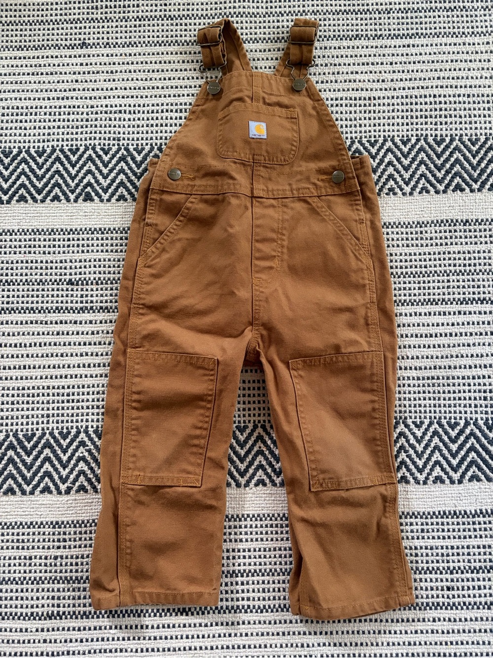 Carhartt Kids Tan/Brown Canvas Overalls